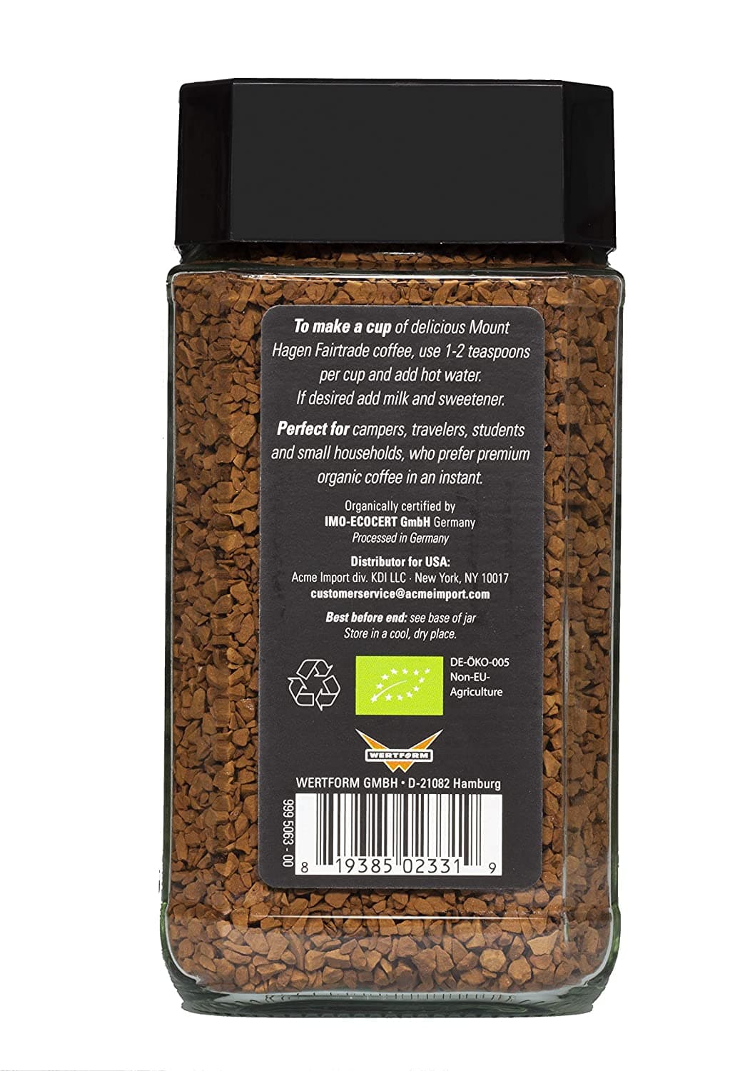 Mount Hagen: Organic café liofiliza Café Instantáneo (Pack of 3 x 3,53 oz) (Pack of 3) 2
