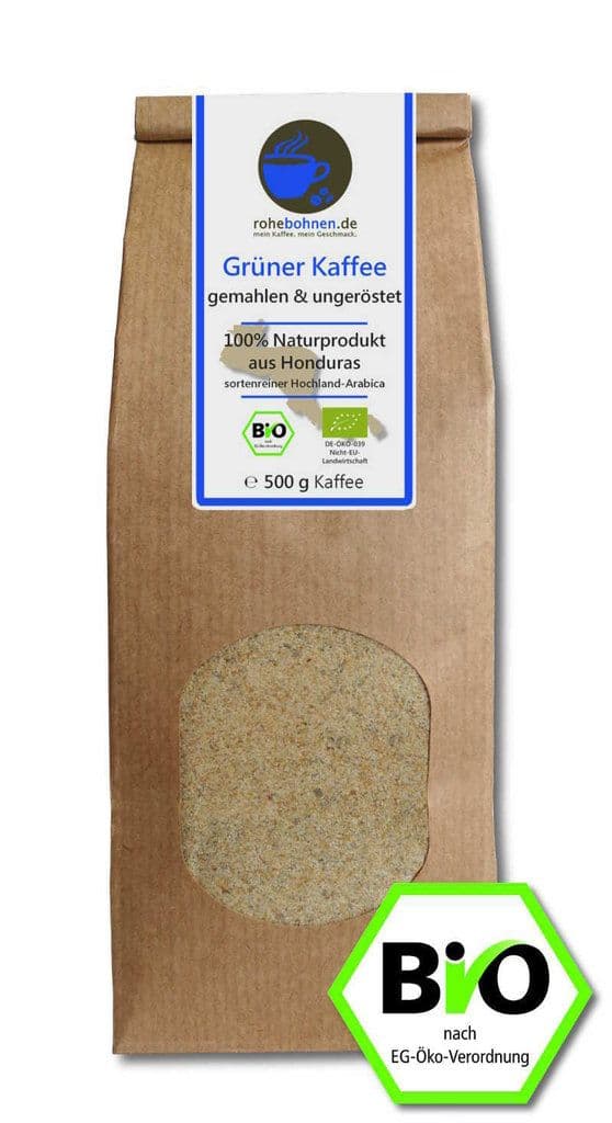 Organic ground green coffee 100% Honduras (finely ground)