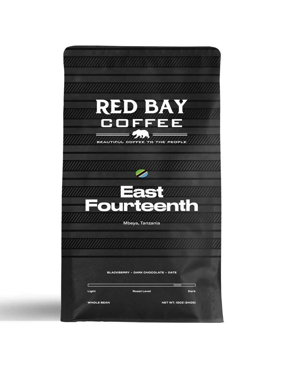 Red Bay Coffee East Fourteenth Tanzanian Coffee Beans - Whole Bean Coffee Dark Roast - Fresh Coffee Whole Bean - Single Origin Coffee Beans - 12oz Resealable Pouch of Specialty Coffee Beans