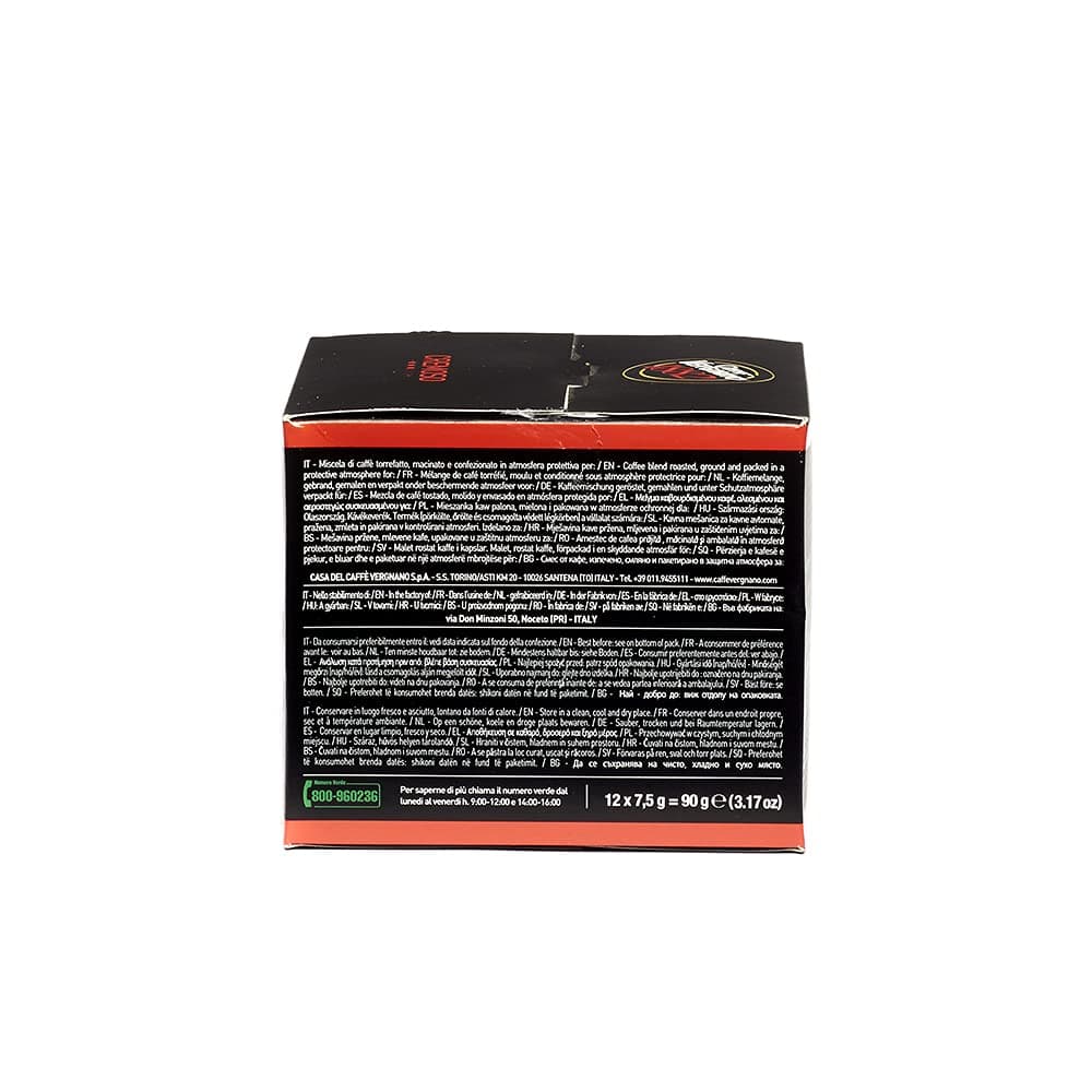 Caffe Vergnano | Coffee Pods | Caffè Vergnano 1882, Intense 12 capsules | Espresso Coffee | 3.17 Ounce Total Weight 3