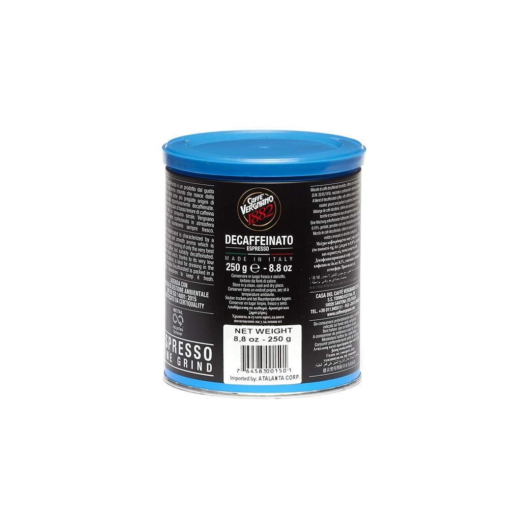 Caffe Vergnano Decaf Espresso Roast - 8.8 oz. - 250g Can 2