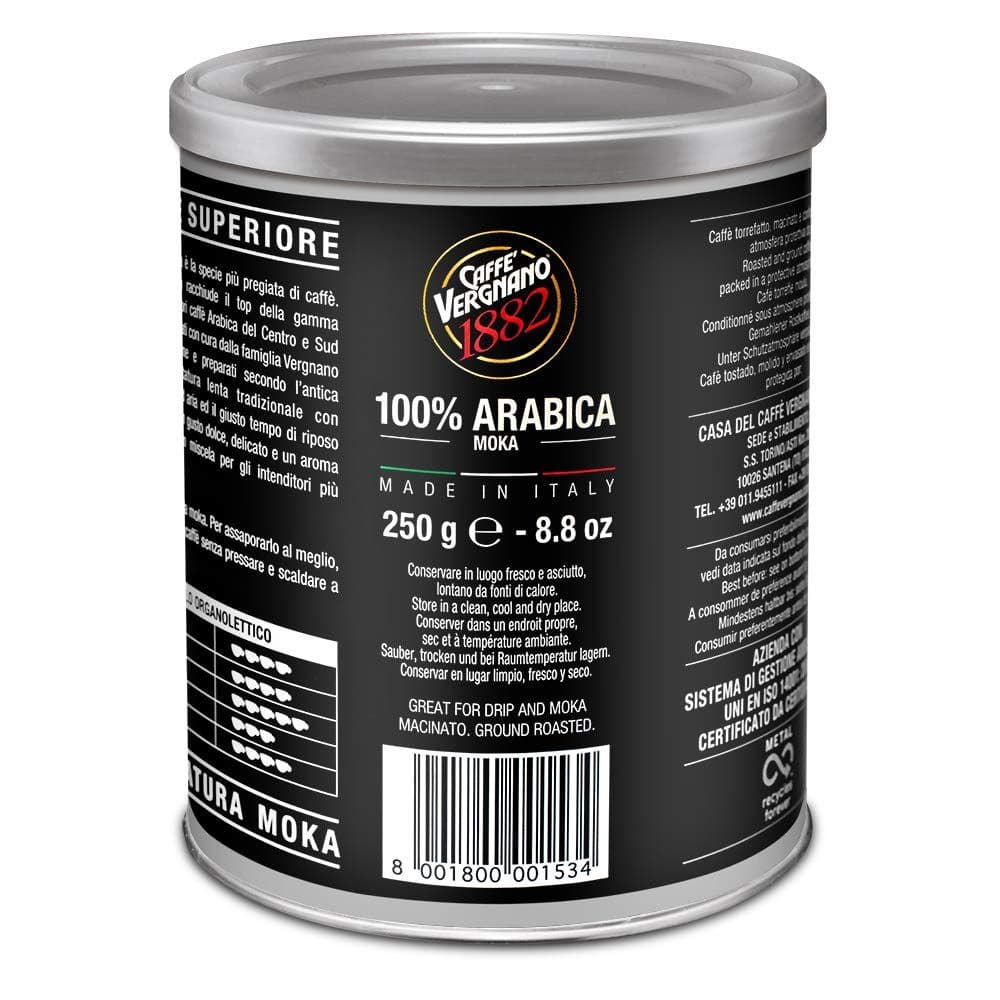 Caffe Vergnano Espresso, Medium Ground, 8.8-Ounce Cans (Pack of 2) 2