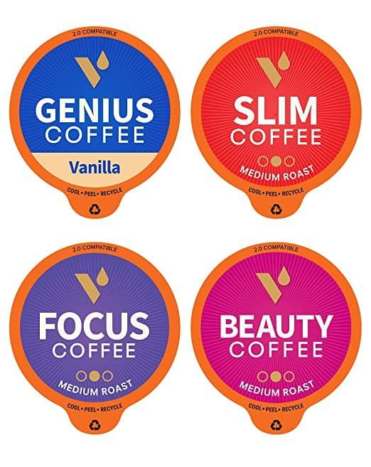 Coffee Variety Pod Sampler Pack (Genius Vanilla, Beauty, Mushroom, Slim)