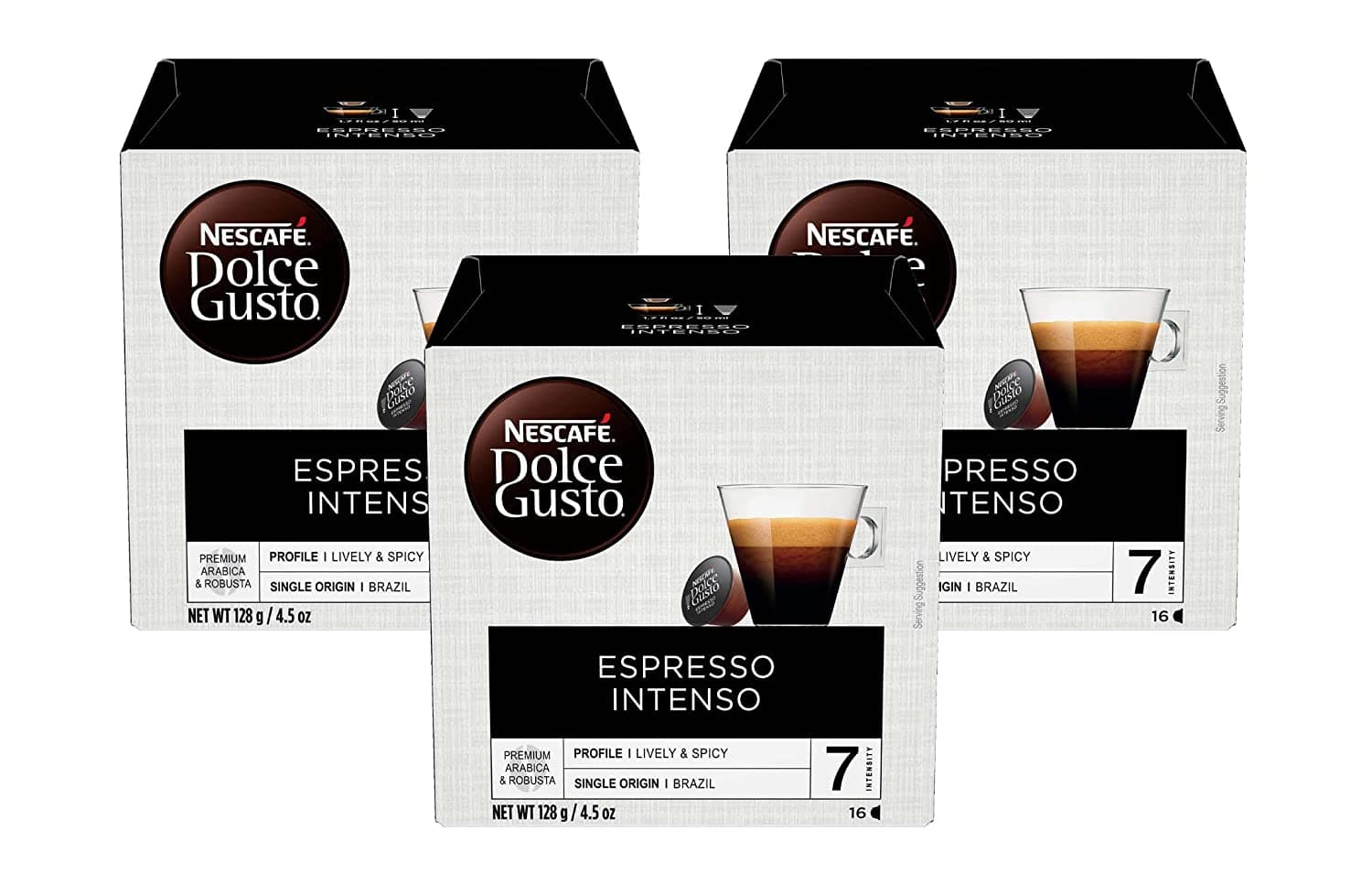 Nescafe Dolce Gusto Coffee Pods, New Release Espresso Intenso, 16 Capsules (Pack of 3)