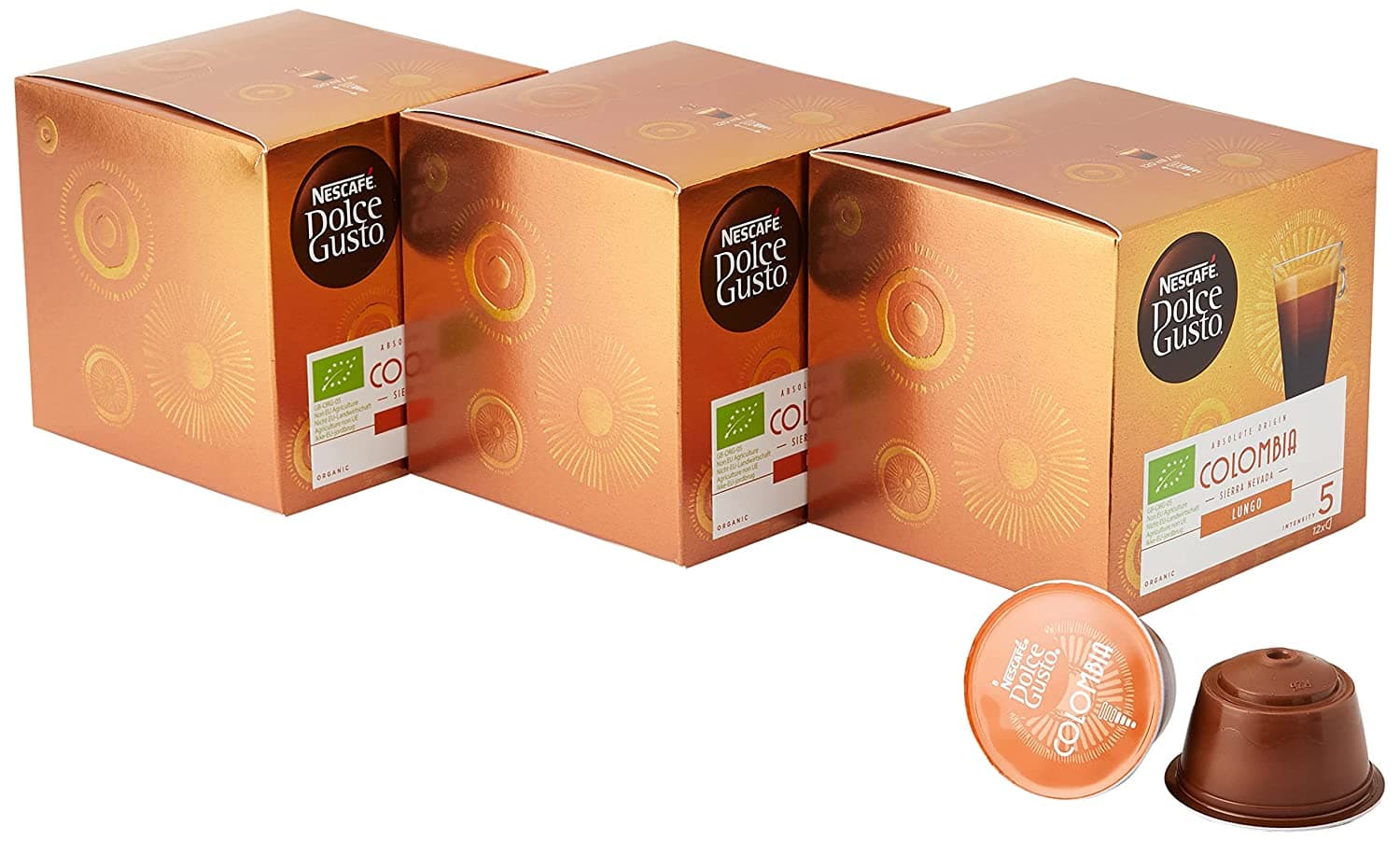 Nescafe Dolce Gusto Colombia Sierra Nevada Lungo Coffee Pods, 12 Capsules, (Pack of 3, Total 36 Capsules, 36 Servings)