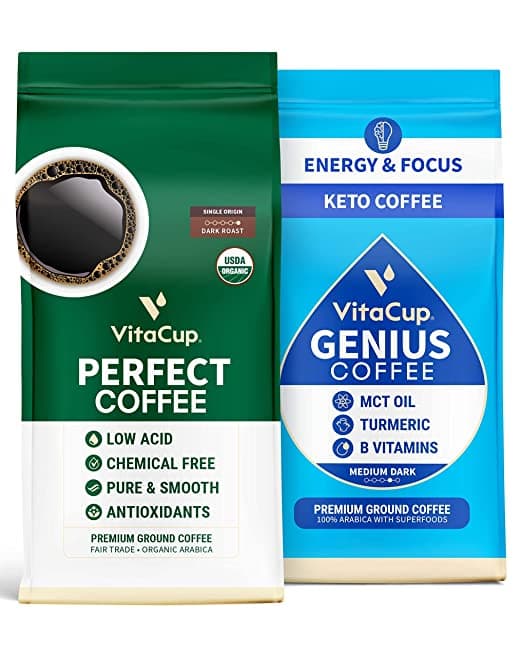 Perfect Low Acid Ground Coffee & Genius Keto Ground Coffee