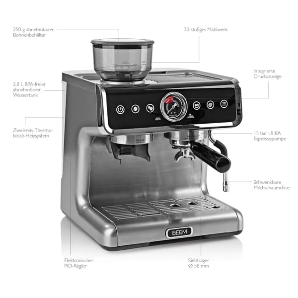 ESPRESSO-GRIND-PROFESSION espresso portafilter machine with grinder - 15 bar 3