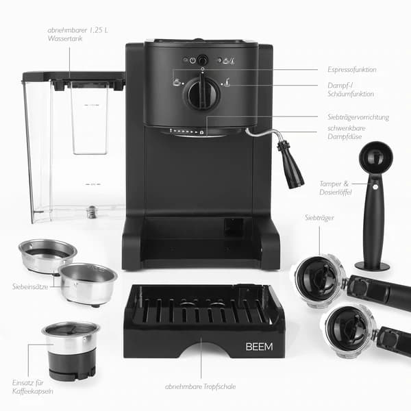 ESPRESSO PERFECT espresso portafilter machine - 20 bar matt black 3