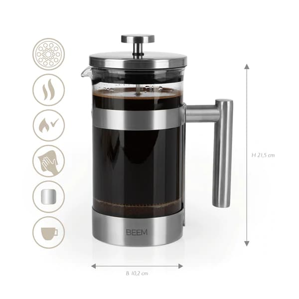FRENCH PRESS coffee maker – 1L stainless steel 2