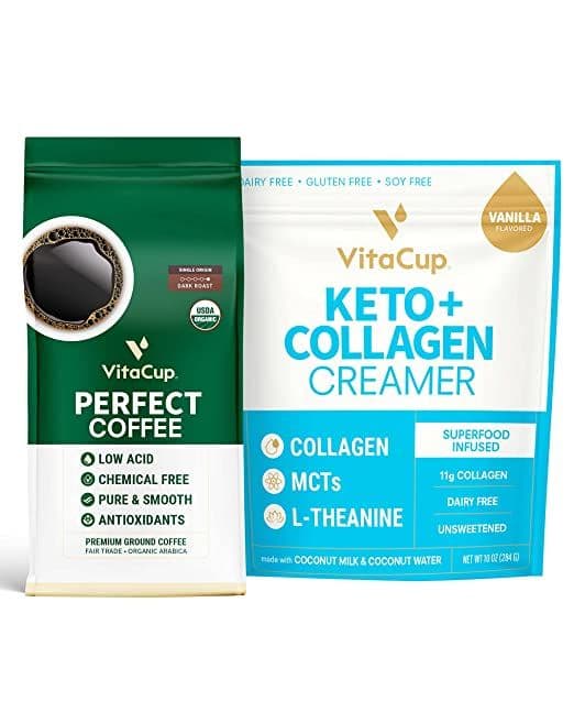 Perfect Low Acid Ground Coffee & Keto + Collagen Vanilla Creamer