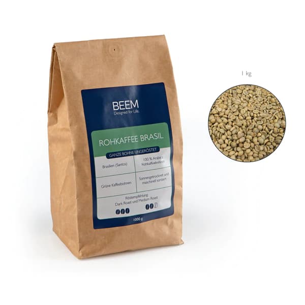 RAW COFFEE BRASIL Whole bean unroasted - 1 kg
