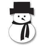 Black on White Snowman