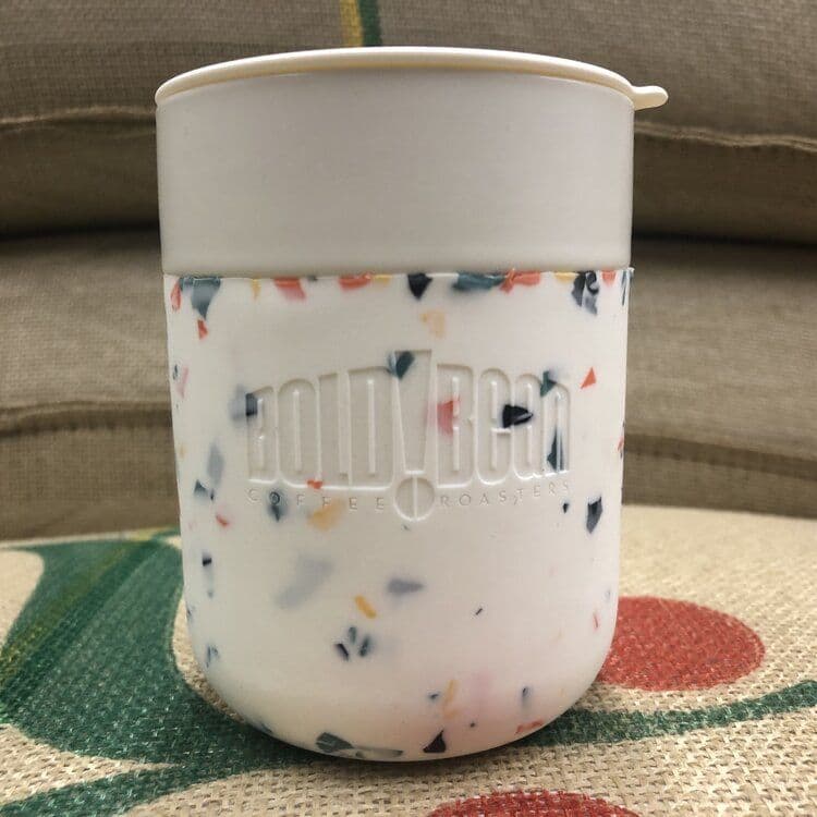 Cream Terazzo Bold Bean Branded Porter Mug