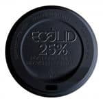 EcoLid® 25% Recycled Content Black Hot Cup Lids for 10-20 oz. cups