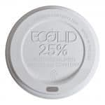 EcoLid® 25% Recycled Content White Hot Cup Lids for 10-20 oz. cups
