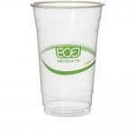 Renewable & Compostable 20 oz. PLA Cold Cup with GreenStripe