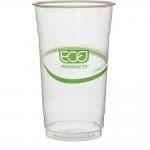 Renewable & Compostable 24 oz. PLA Cold Cup with GreenStripe