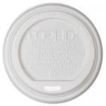 Renewable & Compostable White Lid for 10-20 oz. cups
