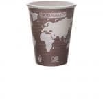 Renewable & Compostable World Art™ 8 oz. Hot Cup