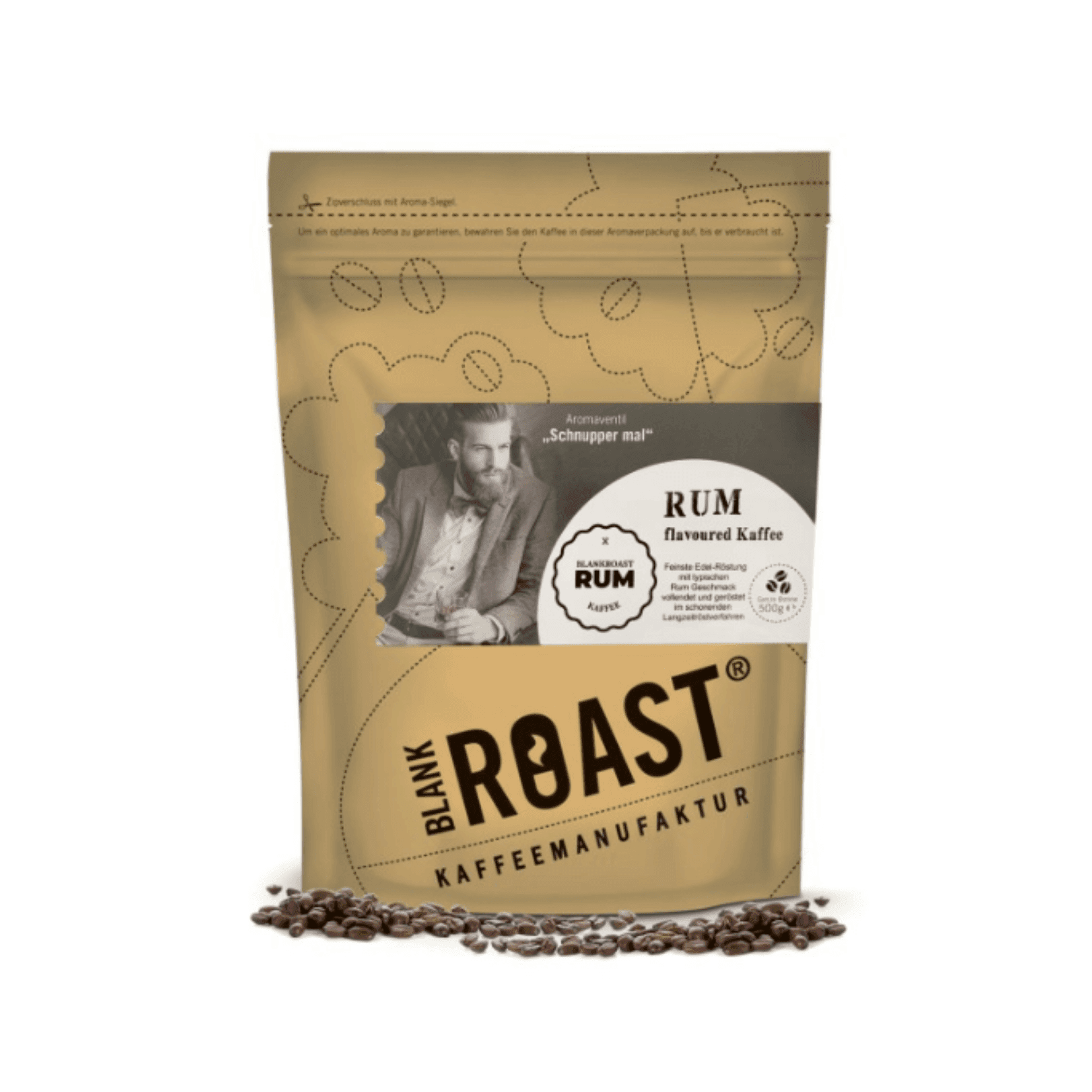 "Rum" cask coffee as flavored Cafe Creme