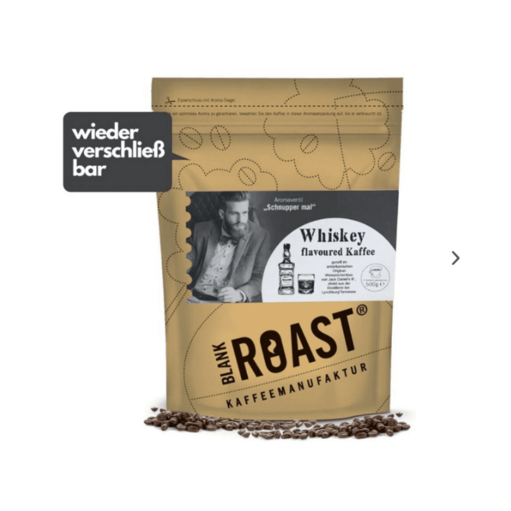 "Whiskey" cask coffee as flavored coffee cream