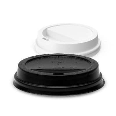 DISPOSABLE COFFEE CUP LIDS - 10/20oz Black x1000