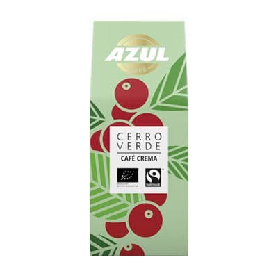Cerro Verde Café Crema, folding box, organic/fair trade, whole beans