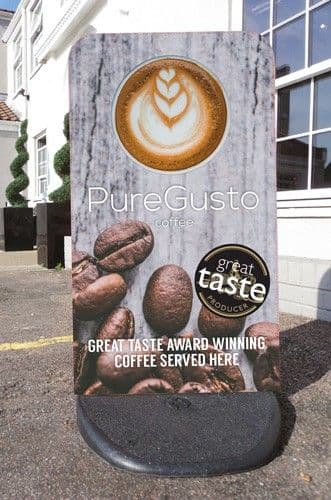 PUREGUSTO GREAT TASTE AWARD PAVEMENT SIGN