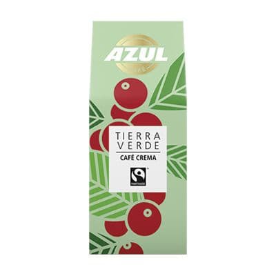 Tierra Verde Café Crema, folding box, fair trade, whole beans