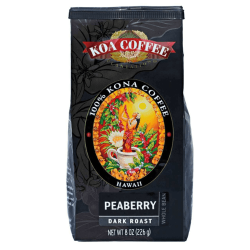PEABERRY DARK ROAST WHOLE BEAN 100% KONA COFFEE