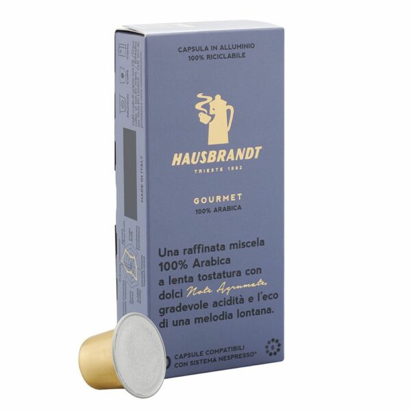 10 NESPRESSO® COMPATIBLE GOURMET CAPSULES Coffee From  Hausbrandt Kaffee On Cafendo