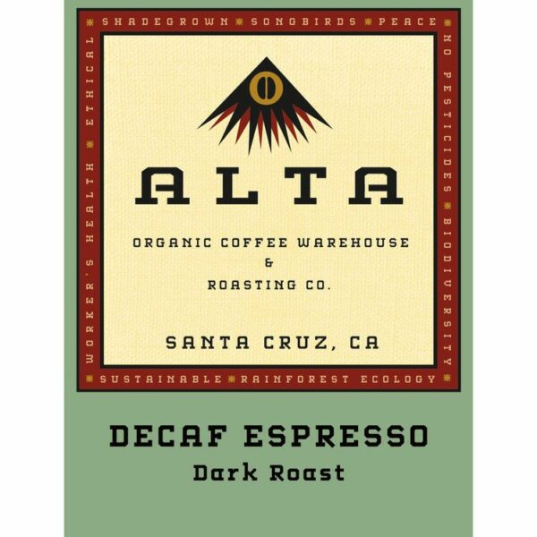 DECAF ESPRESSO Coffee From  Alta Organic Coffee On Cafendo