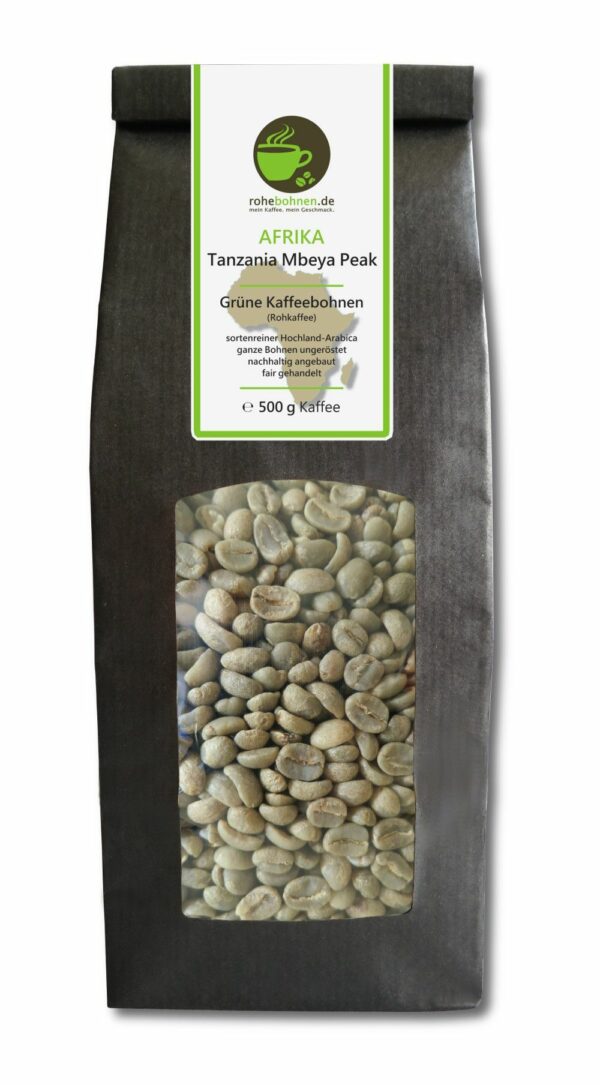 Green coffee Tanzania Mbeya Peak Coffee From  Rohebohnen On Cafendo