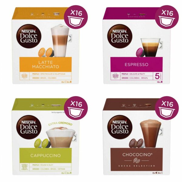 Nescafe Dolce Gusto 4 Flavour Variety Pack (64 Capsules) Boxed Coffee From  NESCAFE On Cafendo