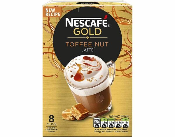 Nestle Nescafe Gold Instant Coffee - Toffee Nut Latte - 4 boxes x 8 sachets / Box Coffee From  NESCAFE On Cafendo