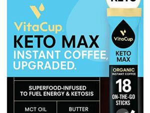 Organic Keto Max Dark Roast Instant Coffee Coffee From  VitaCup On Cafendo