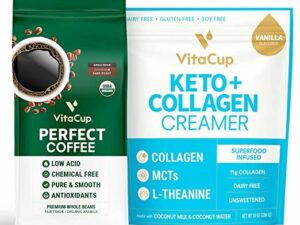 Perfect Low Acid Coffee Beans & Keto + Collagen Vanilla Creamer Coffee From  VitaCup On Cafendo