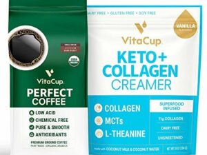 Perfect Low Acid Ground Coffee & Keto + Collagen Vanilla Creamer Coffee From  VitaCup On Cafendo