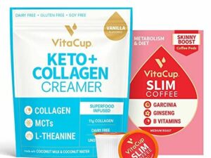 Slim Coffee Pods & Keto + Collagen Vanilla Coffee Creamer Bundle Coffee From  VitaCup On Cafendo