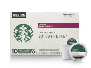 Starbucks Dark Roast K-Cup Coffee Pods with 2X Caffeine — for Keurig Brewers — 6 boxes (60 pods total) Coffee From  Starbucks On Cafendo