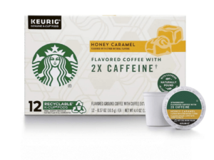 Starbucks Flavored K-Cup Coffee Pods with 2X Caffeine — Honey Caramel for Keurig Brewers — 4 boxes (48 pods total) Coffee From Starbucks On Cafendo