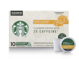 Starbucks Flavored K-Cup Coffee Pods with 2X Caffeine — Honey Caramel for Keurig Brewers — 6 boxes (60 pods total) Coffee From Starbucks On Cafendo