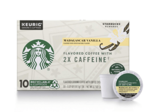 Starbucks Flavored K-Cup Coffee Pods with 2X Caffeine — Madagascar Vanilla for Keurig Brewers — 6 boxes (60 pods total) Coffee From Starbucks On Cafendo