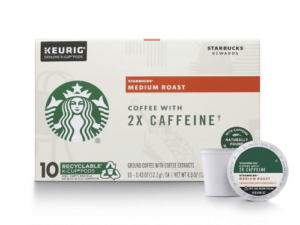 Starbucks Medium Roast K-Cup Coffee Pods with 2X Caffeine — for Keurig Brewers — 6 boxes (60 pods total) Coffee From Starbucks On Cafendo