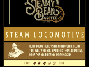STEAM LOCOMOTIVE MEDIUM ROAST Coffee From  Steamy Bean Coffee LLC On Cafendo