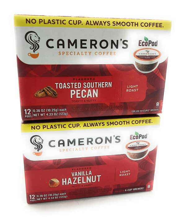 Variety Pack of Toasted Southern Pecan K Cups & Camerons Vanilla Hazelnut K Cups Coffee From  Cameron's Coffee On Cafendo
